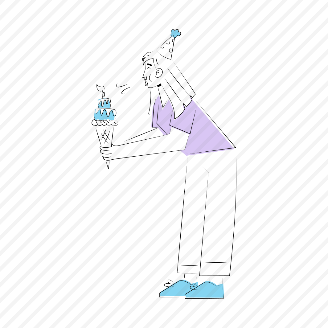 Cake Cone, Blowing Candle, Birthday, Celebration, Party, preview