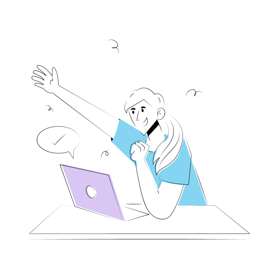 Deal Done, Happy, Celebrating, Agreement, Online Work illustration