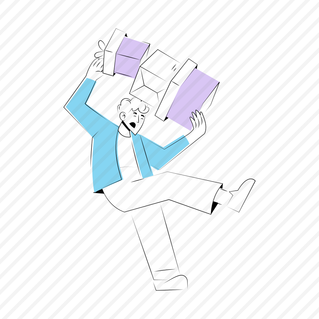 Man Slipping, Mishap, Falling, Presents, Gifts, preview