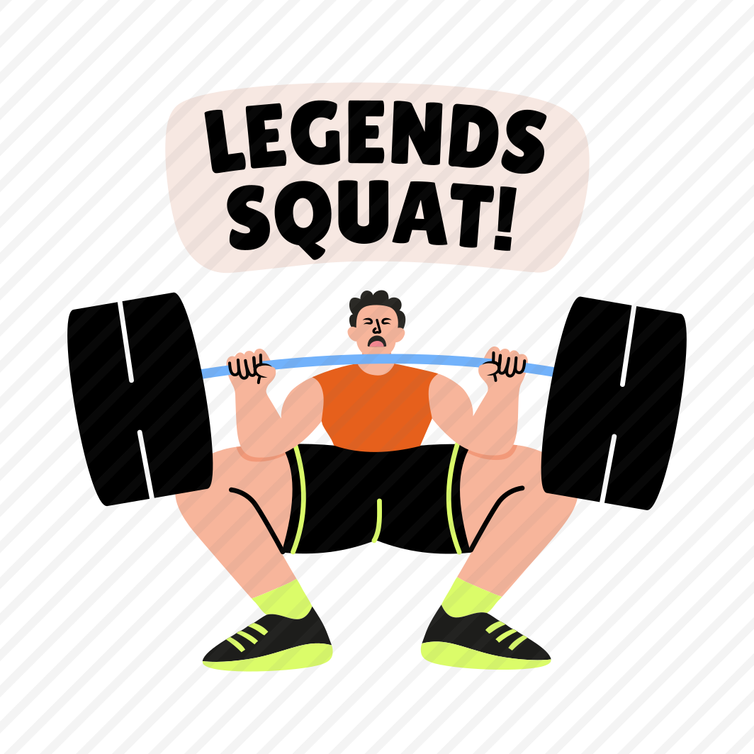 Barbell Squat, Fitness, Exercise, Workout, Typography preview