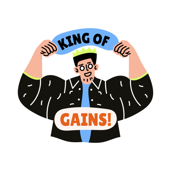 Body Gain, Biceps, Workout, Fitness, Typography illustration