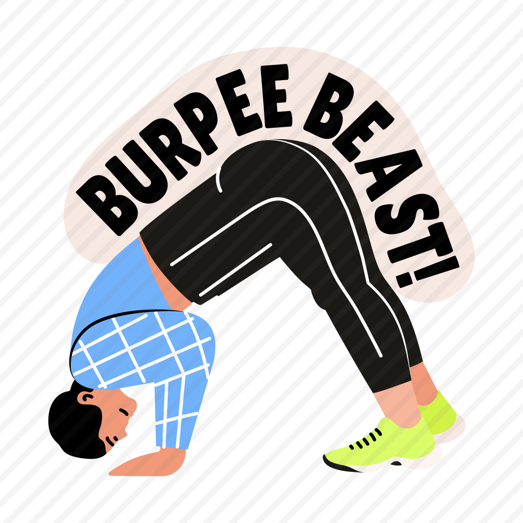 Burpee Exercise, Fitness, Workout, Gym, Typography preview