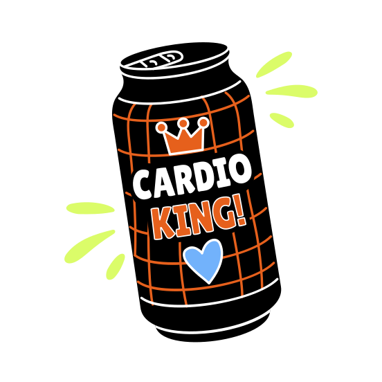 Cardio Drink, Fitness, Can, Energy, Typography illustration