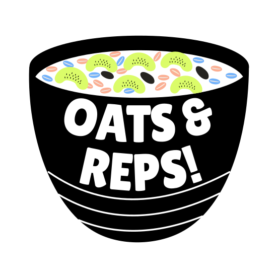Cereal Bowl, Fitness, Meal, Oats, Typography illustration