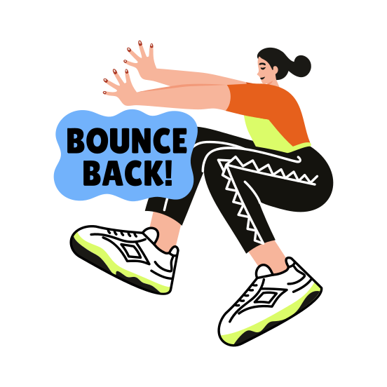 Fitness Bounce, Workout, Exercise, Gym, Typography illustration