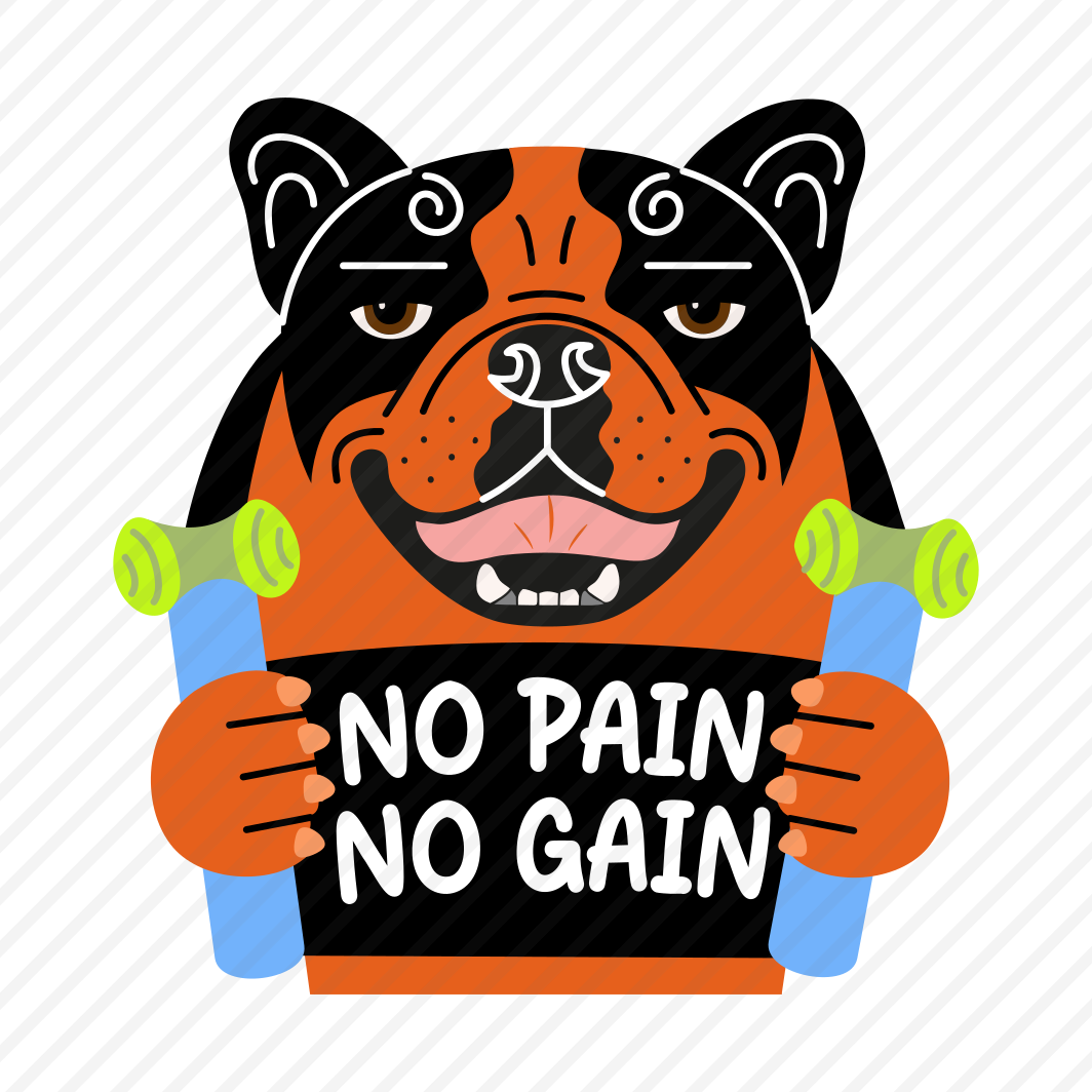 Fitness Bulldog, Dumbbells, Workout, Barbell, Typography preview