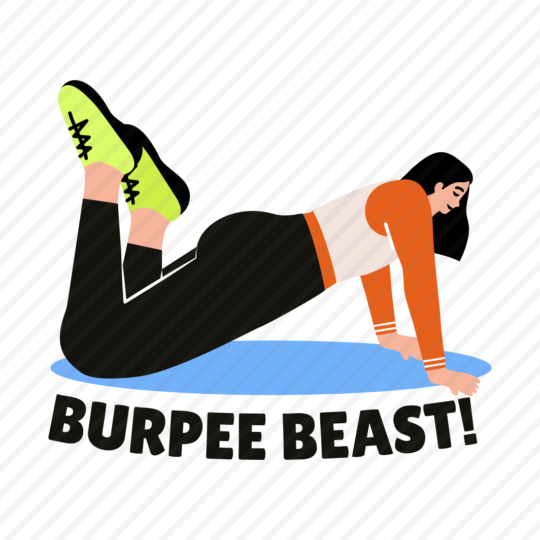 Fitness Burpee, Workout, Exercise, Gym, Typography preview