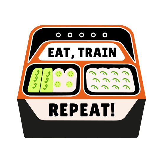 Fitness Food, Meal, Food, Edible, Typography illustration