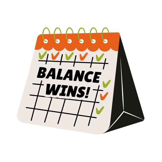 Gym Schedule, Goal, Calendar, Checkmarks, Typography illustration