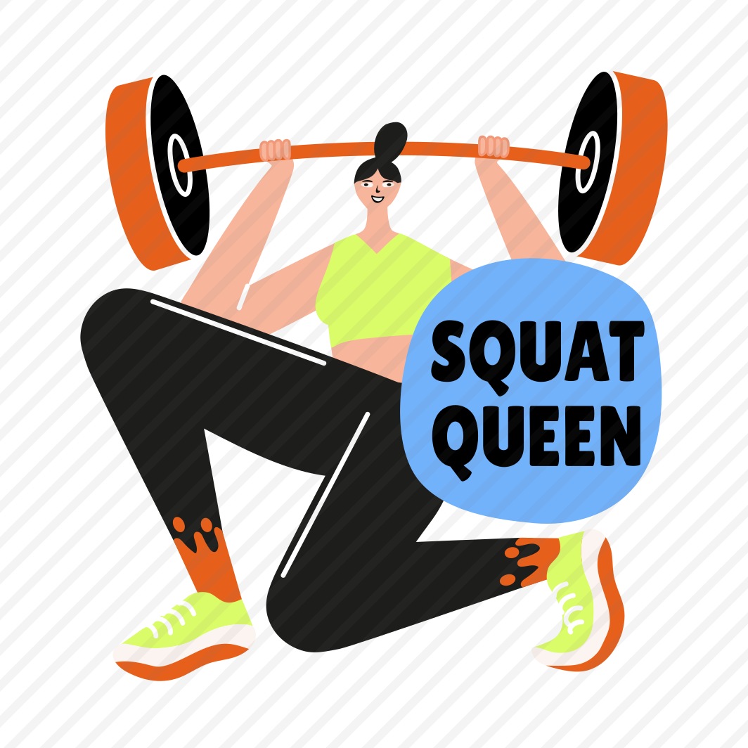 Gym Squat, Barbell, Fitness, Exercise, Typography preview
