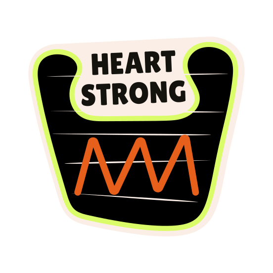 Heart Beat, Pulse, Cardio Health, Monitor, Typography illustration