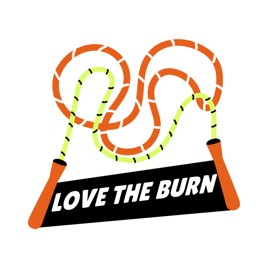 Jump Rope, Cardio, Fitness, Workout, Typography illustration