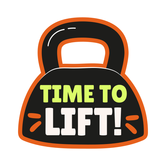 Kettlebell, Weight, Lift, Workout, Typography illustration