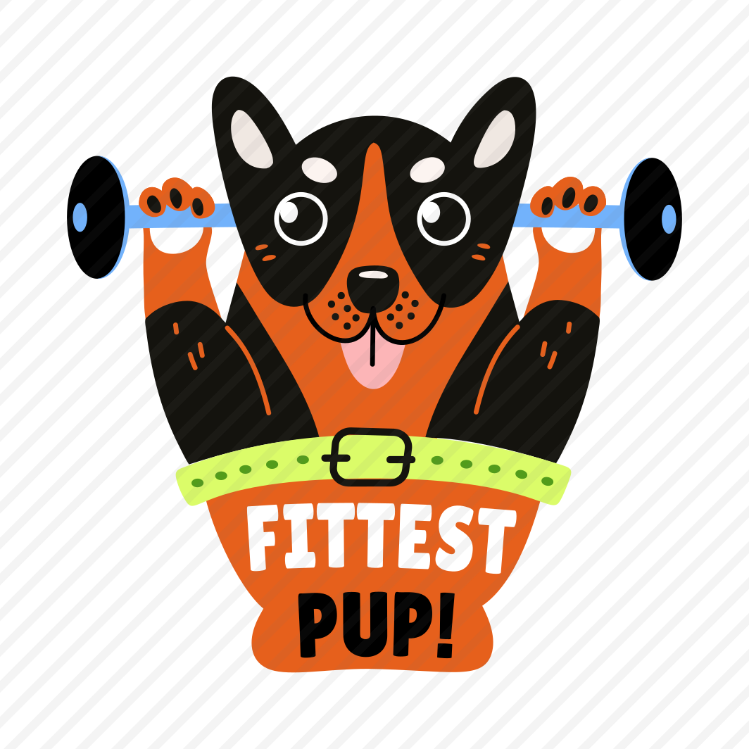 Lifting Pup, Barbell, Workout, Dumbbell, Typography preview