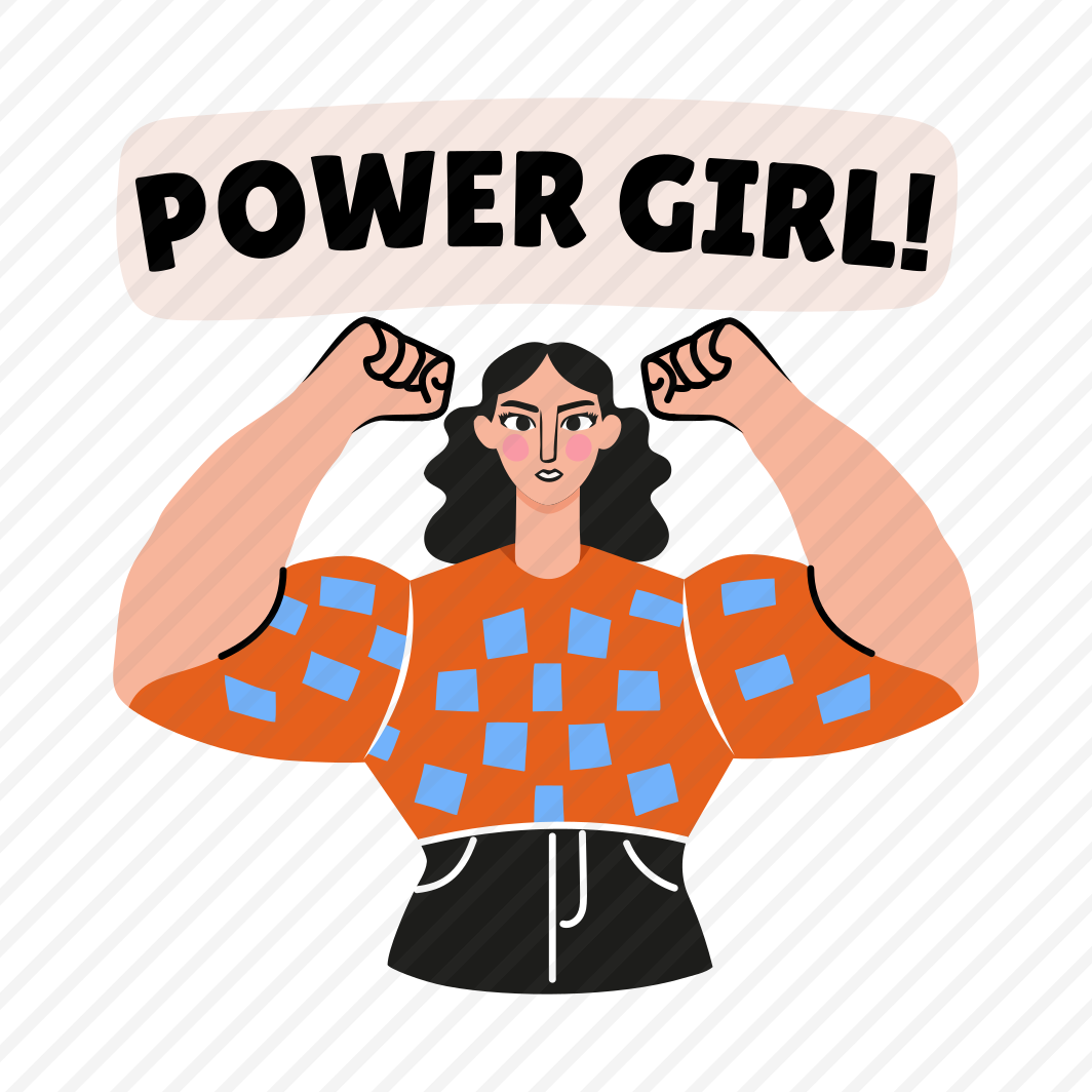 Muscle Girl, Workout, Fitness, Exercise, Typography preview