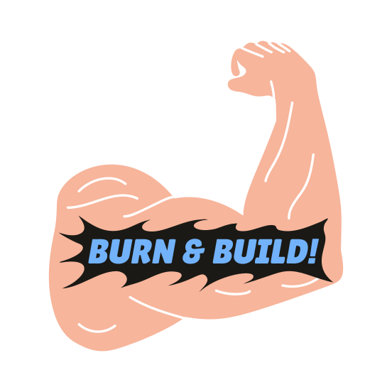 Muscular Arm, Fitness, Workout, Flexing, Typography illustration