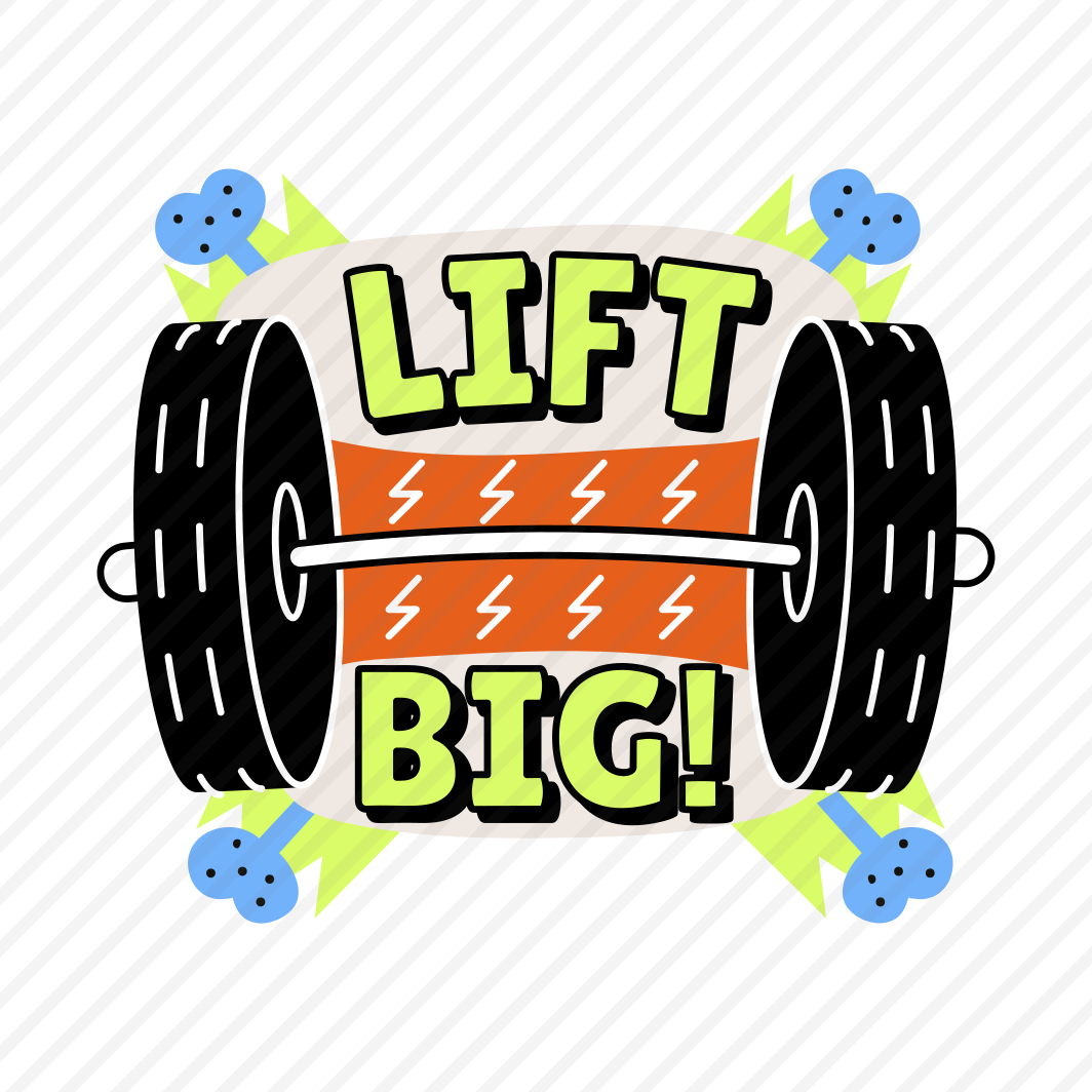 Power Lift, Barbell, Weight, Dumbbell, Typography preview