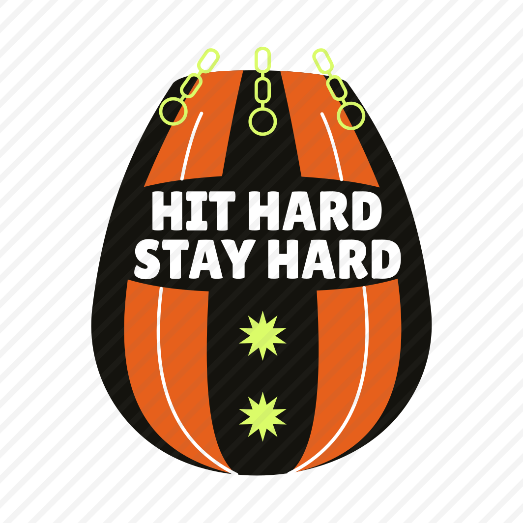 Punching Bag, Fitness, Gym, Exercise, Typography preview