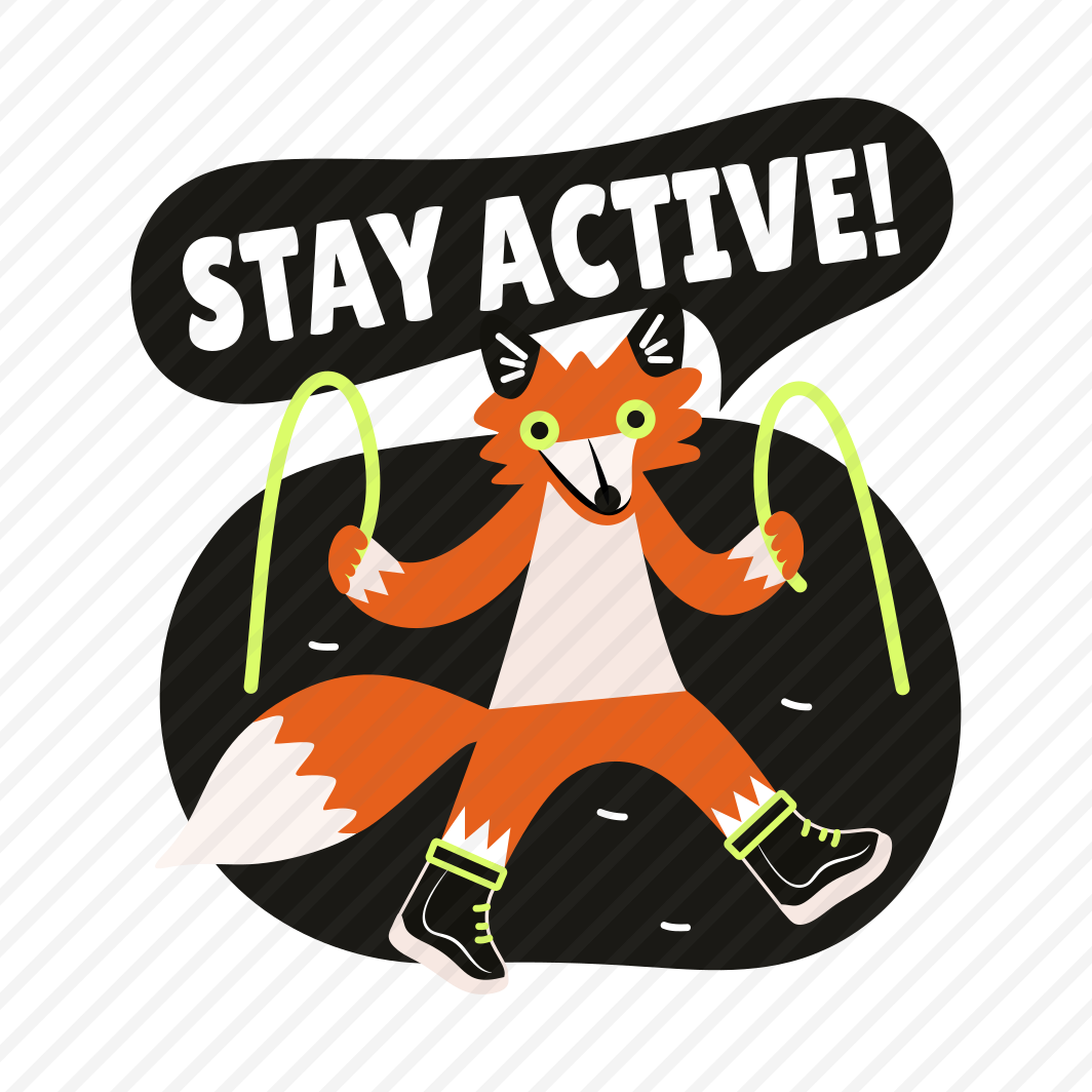 Stay Active, Rope, Animal, Workout, Typography preview