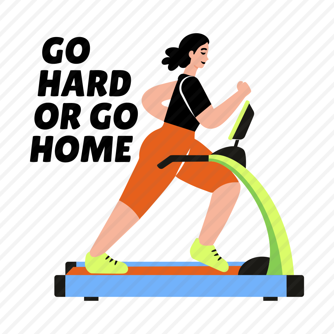 Treadmill, Workout, Fitness, Running, Typography preview