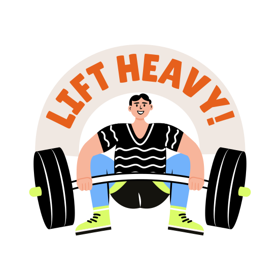 Weightlifting, Fitness, Workout, Exercise, Typography illustration