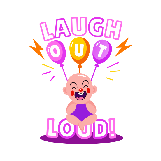 Baby Laughing, Smiling, Happy, Cheerful, Kid illustration