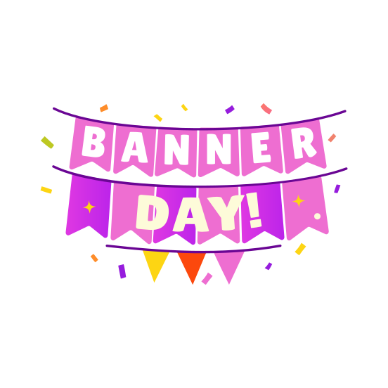 Birthday Banner, Decoration, Festive, Confetti, Party illustration