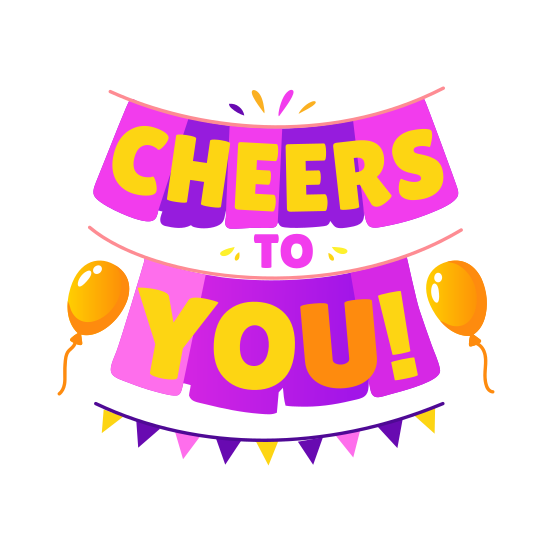 Birthday Cheers, Confetti, Banner, Party, Celebration illustration