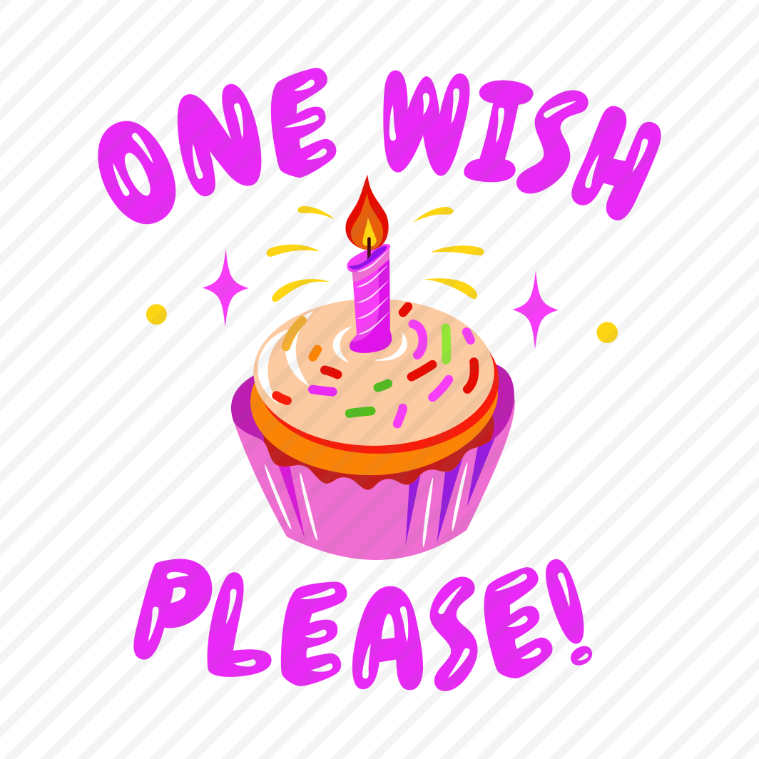 Birthday Wish, Cupcake, Sweet, Dessert, Typography preview