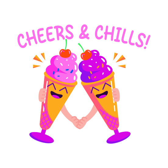 Cheers, Dessert, Ice Cream, Food, Confectionery illustration
