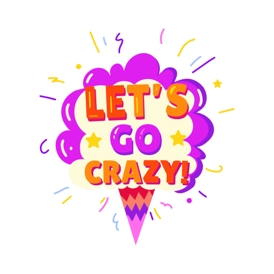 Crazy Fun, Confetti, Party, Joyful, Celebration illustration