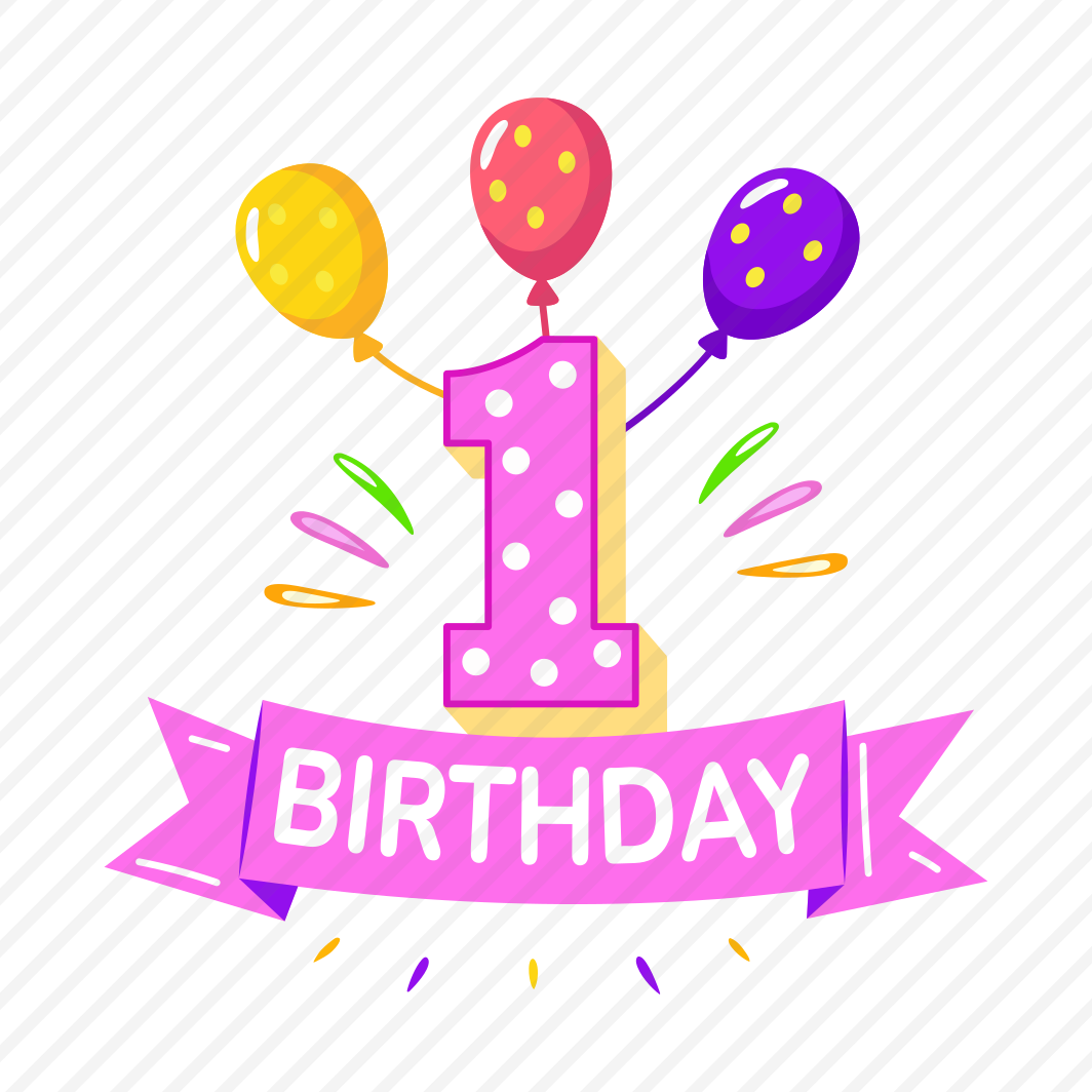 First Birthday, Balloons, Celebration, Party, Confetti preview