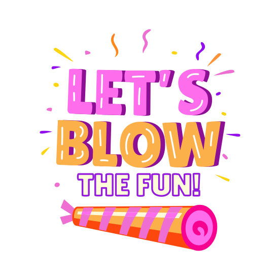 Party Blast, Party, Confetti, Celebration, Typography illustration