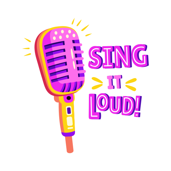 Party Mic, Karaoke, Musical, Sound, Singing illustration