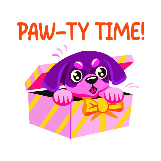 Puppy Present, Gift, Surprise, Animal, Dog illustration