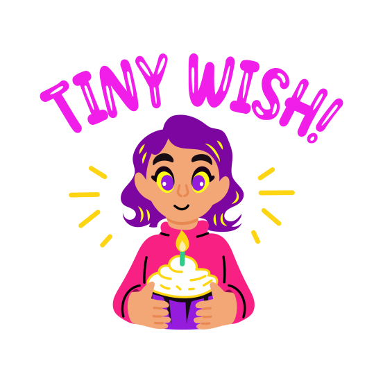 Tiny Wish, Cupcake, Dessert, Kid, Birthday illustration