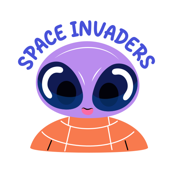 Alien Face, Extraterrestrial, Typography, Invader, Large Eyes, illustration