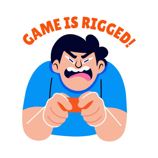 Angry Gamer, Gripping, Gaming, Character, Typography illustration