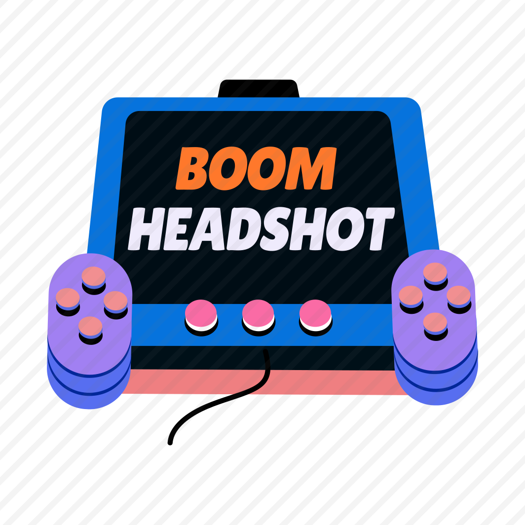 Boom Headshot, Controllers, Playstation, Gaming, Typography, preview