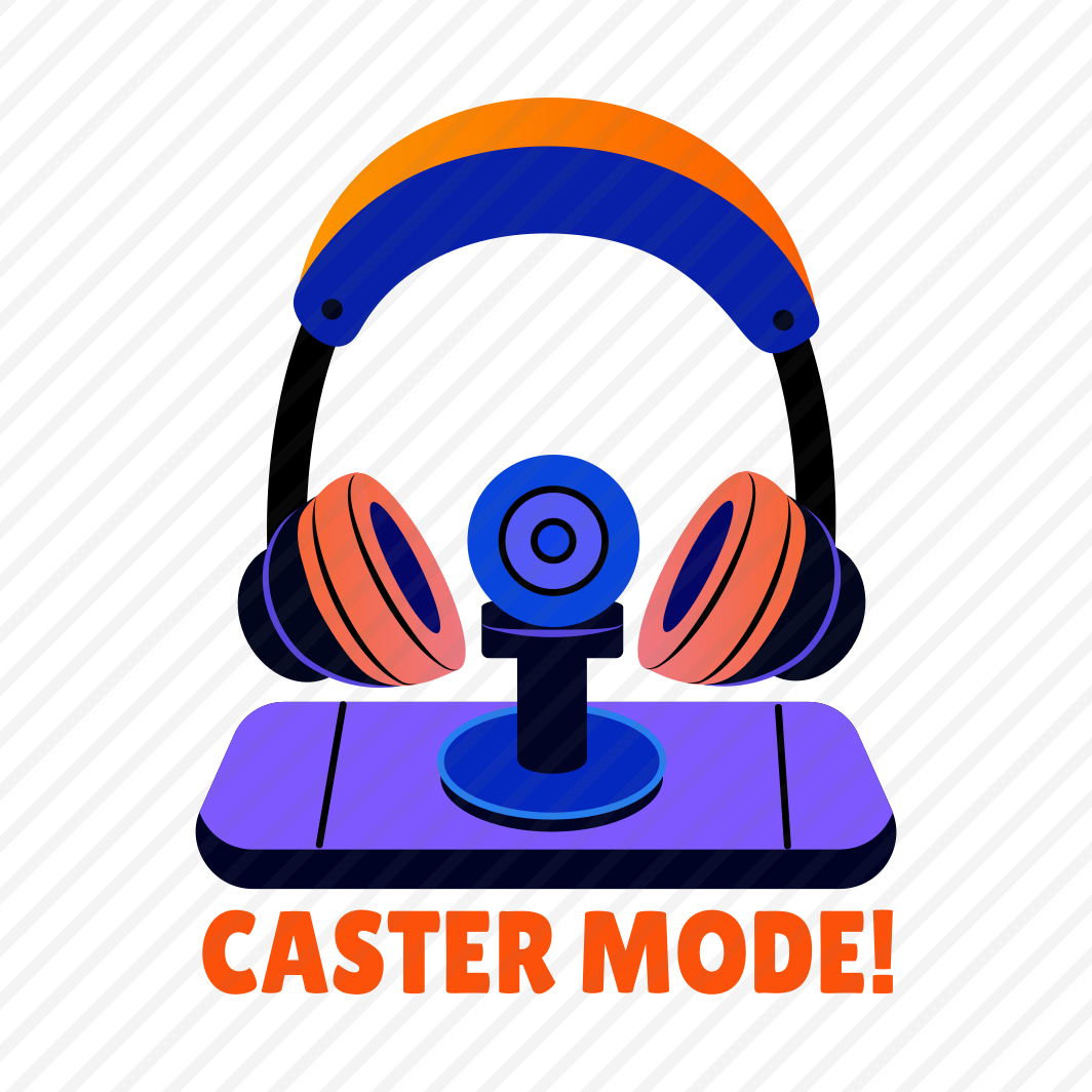 Caster Mode, Webcam, Headphones, Headset, Typography preview