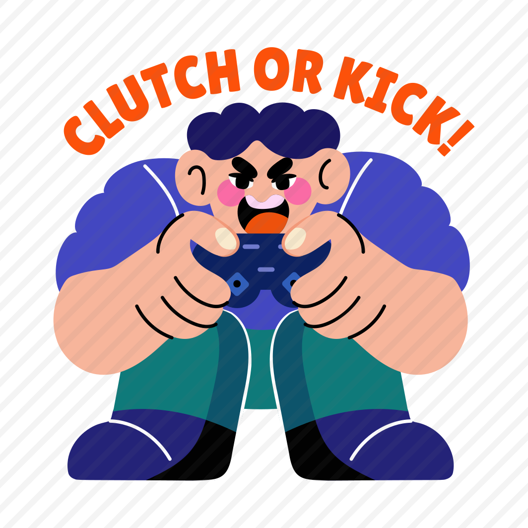 Clutch Time, Controllers, Gaming, Character, Typography, preview