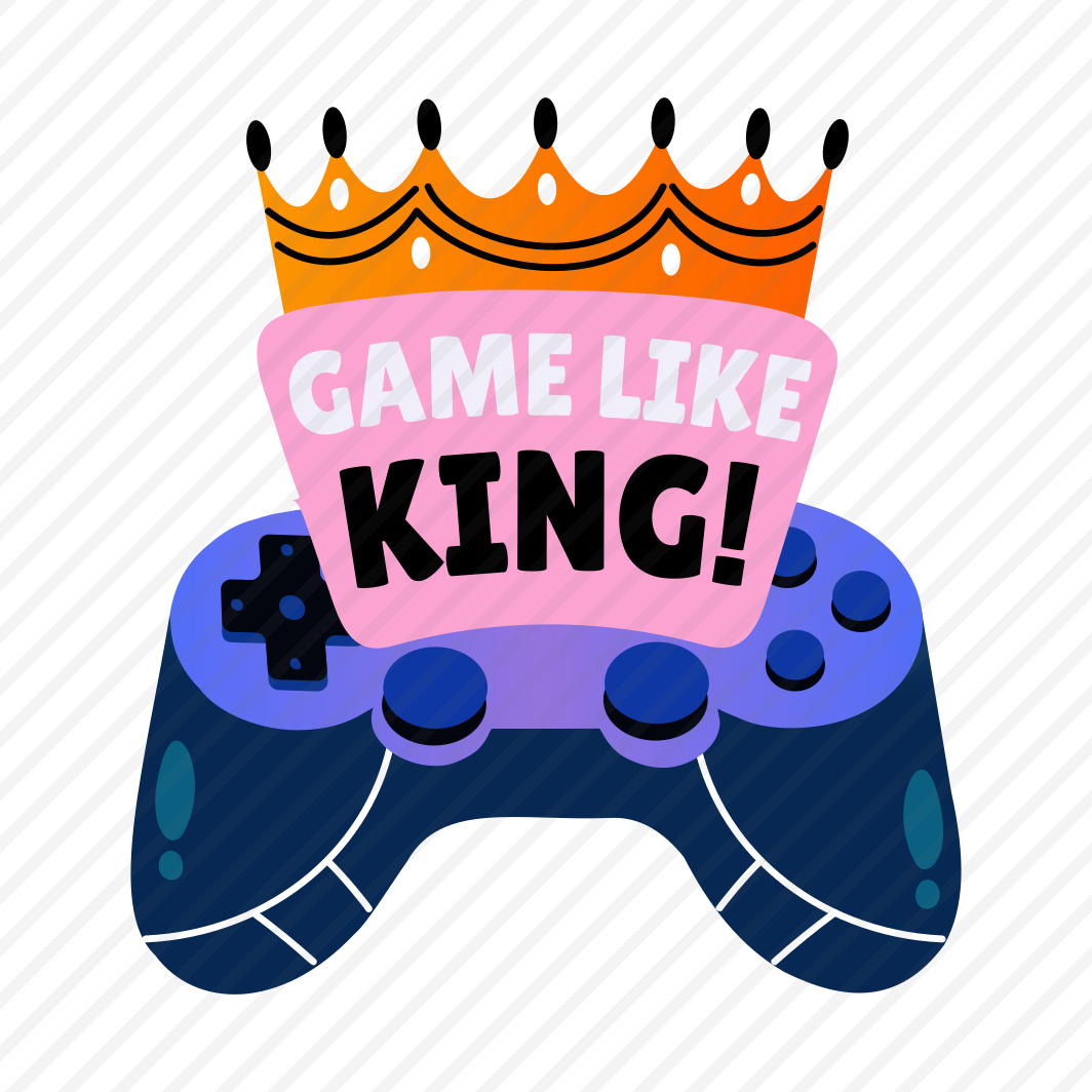 Crown Gamepad Controllers, Joypad, Gaming, Typography preview