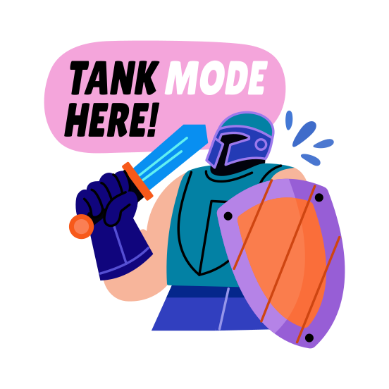 Defender Player, Shielding, Gaming, Character, Typography, illustration