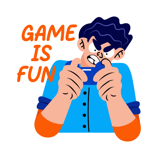 Fun Game, Playing, Enjoyment, Entertainment, Typography illustration