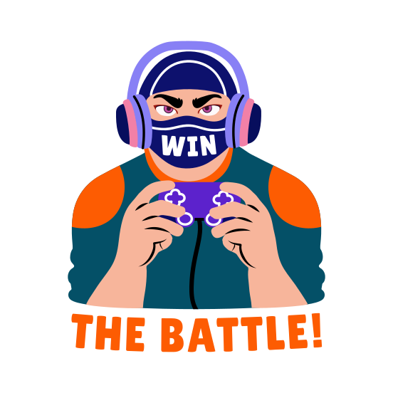 Game Character, Gamepad, Controller, Character, Playing illustration