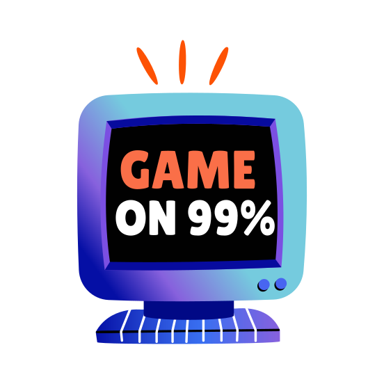 Game Loading, Computer, Device, Monitor, Typography illustration