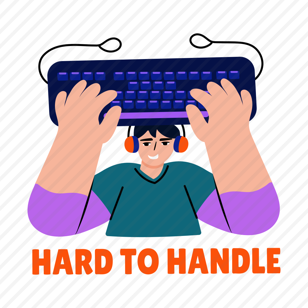 Gaming Keyboard, Playing, Character, Headphones, Typography preview
