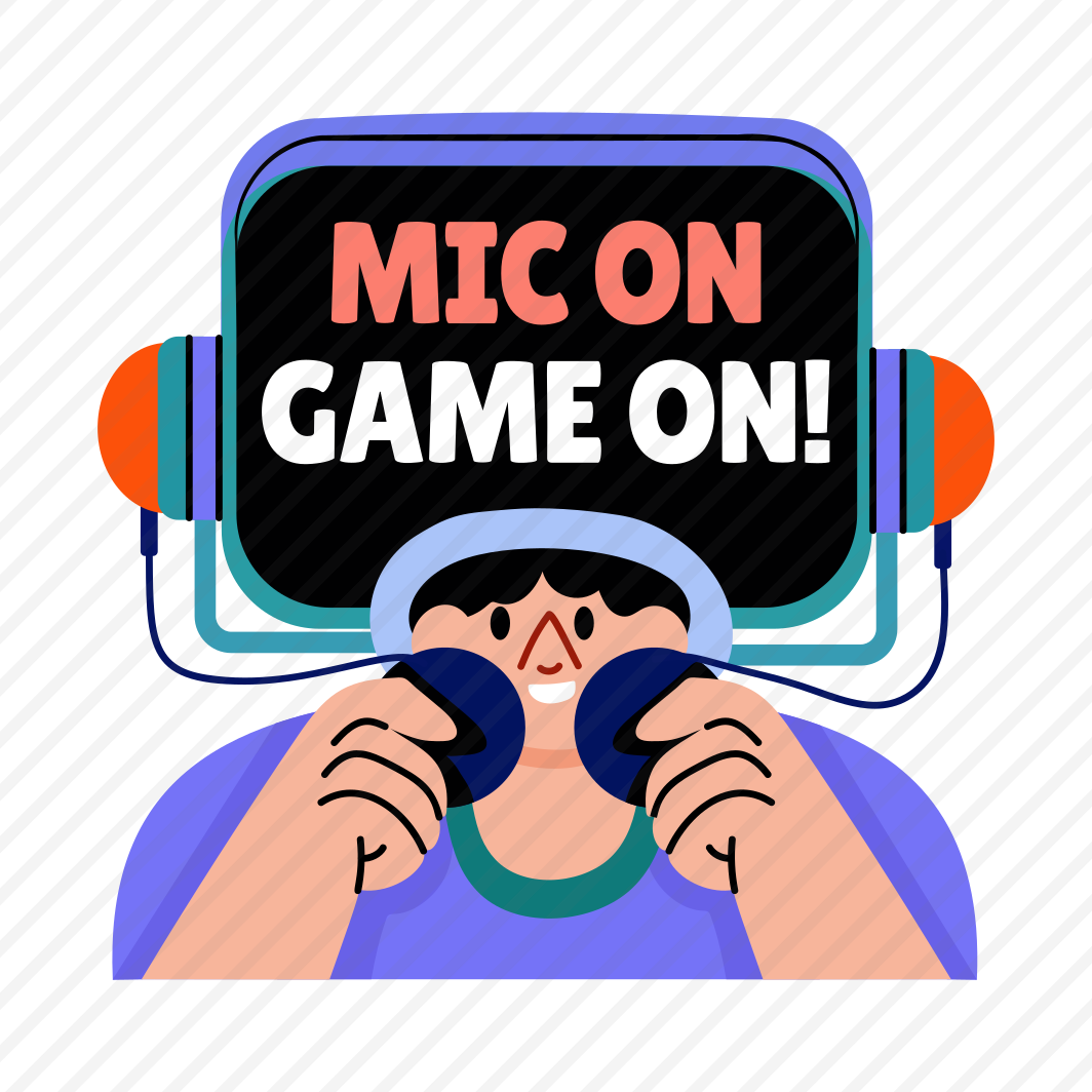 Gaming Mic, Microphone, Gaming, Character, Typography, preview