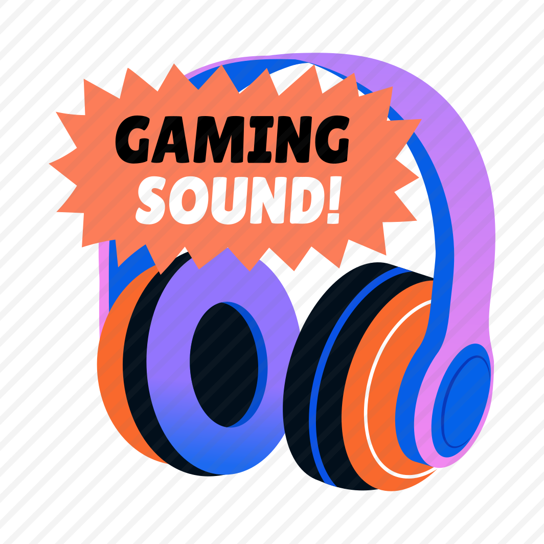 Gaming Sound, Headphones, Gadget, Gaming, Typography, preview