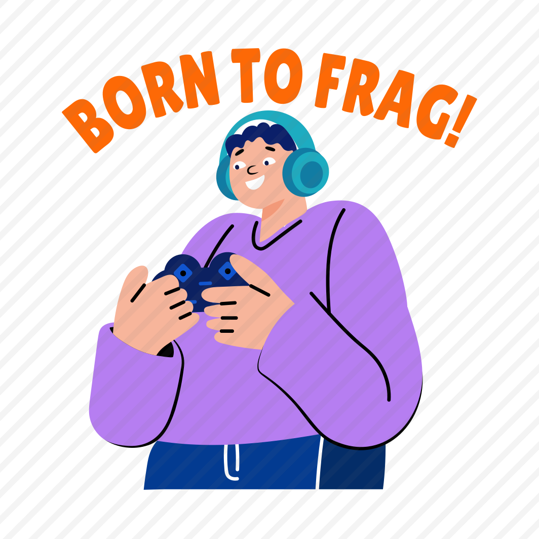 Happy Person, Controller, Gaming, Character, Typography, preview